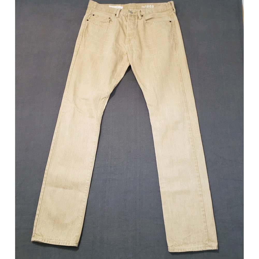 Gap 1969 Jeans Mens Size‎ 34x36 Slim Beige